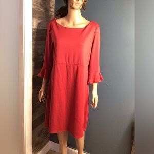 Red Bateau Sheath Dress (0085)